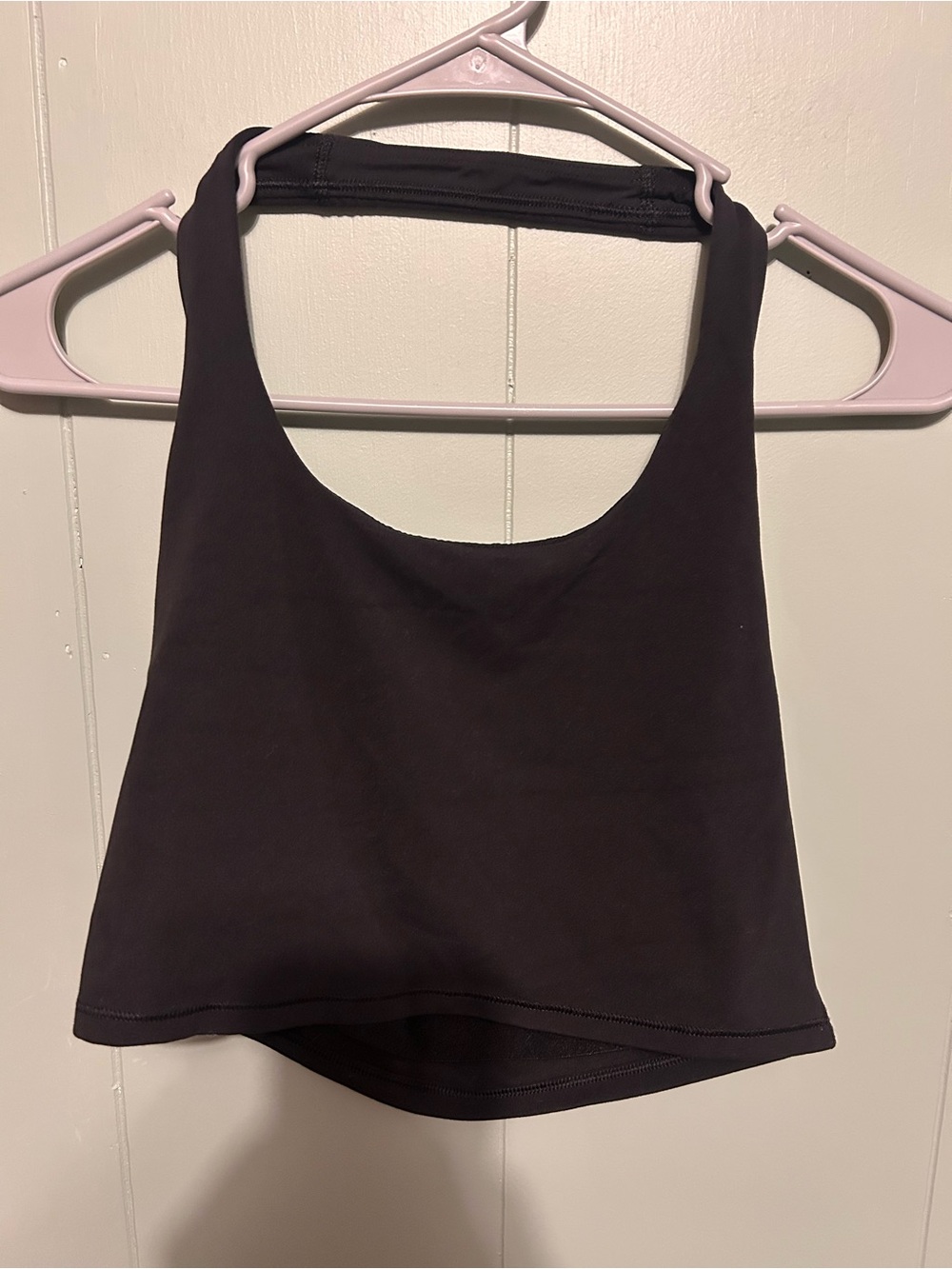 Athleta Black Racerback Crop-Halter Top